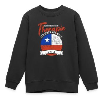 Ich brauche keine Therapie ich muss nach Chile - Kinder Premium Organic Sweatshirt - Schwarz - Vorne - AI Model Kid Female (0cm)