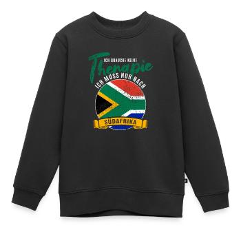 Ich brauche keine Therapie ich muss nach Südafrika - Kinder Premium Organic Sweatshirt - Schwarz - Vorne - AI Model Kid Female (0cm)