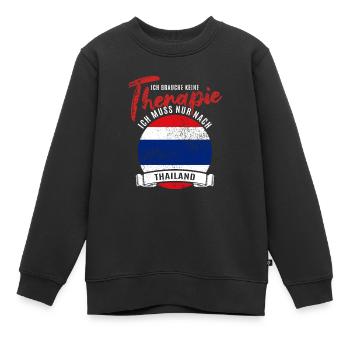 Ich brauche keine Therapie ich muss nach Thailand - Kinder Premium Organic Sweatshirt - Schwarz - Vorne - AI Model Kid Female (0cm)