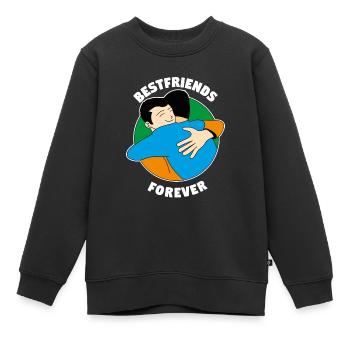 Meilleurs amis Meilleurs bourgeons Meilleur ami - Sweat Premium enfant bio - noir - Devant - AI Model Kid Female (0cm)