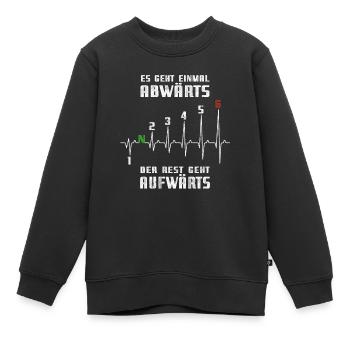 1N23456 Motorrad Gangschaltung - Adrenalin - Puls - Kinder Premium Organic Sweatshirt - Schwarz - Vorne - AI Model Kid Female (0cm)