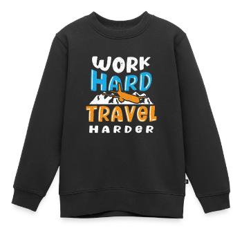 Voyage, Voyage, Vacances, Vacances, Voyage - Sweat Premium enfant bio - noir - Devant - AI Model Kid Female (0cm)
