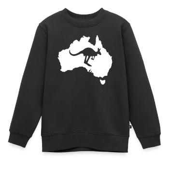 Australie - Sweat Premium enfant bio - noir - Devant - AI Model Kid Female (0cm)