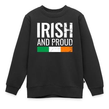 Irlandais et fier Irlande Drapeau irlandais Irlandais - Sweat Premium enfant bio - noir - Devant - AI Model Kid Female (0cm)