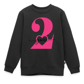 Ziffer Zwei 2 mit Herz - Kinder Premium Organic Sweatshirt - Schwarz - Vorne - AI Model Kid Female (0cm)