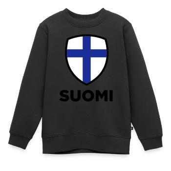 Drapeau national de la Finlande - Sweat Premium enfant bio - noir - Devant - AI Model Kid Female (0cm)