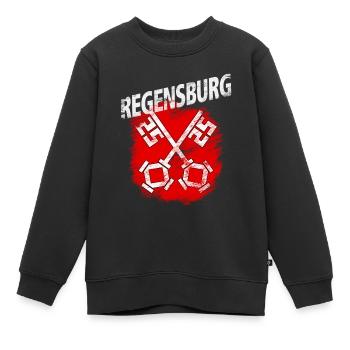 Regensburg - Kinder Premium Organic Sweatshirt - Schwarz - Vorne - AI Model Kid Female (0cm)