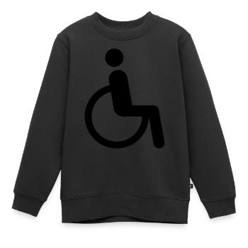Rollstuhl - Kinder Premium Organic Sweatshirt - Schwarz - Vorne - AI Model Kid Female (0cm)