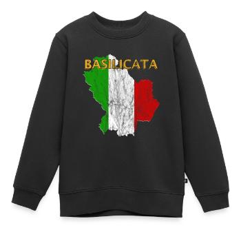 Basilicate - Sweat Premium enfant bio - noir - Devant - AI Model Kid Female (0cm)
