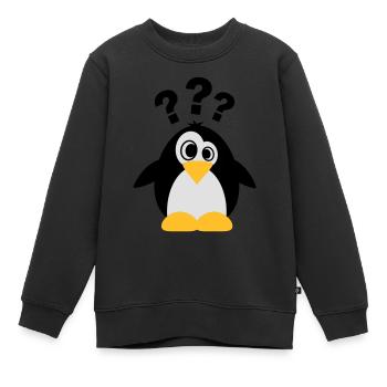 Dummer Pinguin - Kinder Premium Organic Sweatshirt - Schwarz - Vorne - AI Model Kid Female (0cm)
