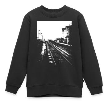 U-Bahn - Kinder Premium Organic Sweatshirt - Schwarz - Vorne - AI Model Kid Female (0cm)