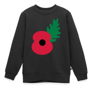 fleur de pavot by_patjila - Sweat Premium enfant bio - noir - Devant - AI Model Kid Female (0cm)
