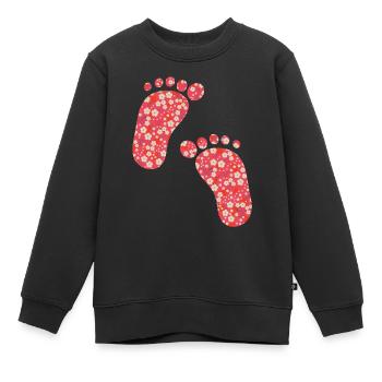 Liberty Fußabdrücke rot - Kinder Premium Organic Sweatshirt - Schwarz - Vorne - AI Model Kid Female (0cm)