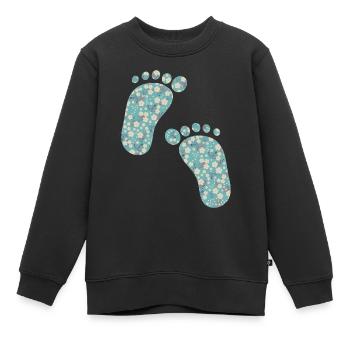 Liberty Fußabdrücke türkis - Kinder Premium Organic Sweatshirt - Schwarz - Vorne - AI Model Kid Female (0cm)