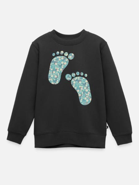 pieds liberty turquoise - Sweat Premium enfant bio - noir