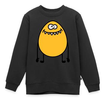 Egg Monster - Kinder Premium Organic Sweatshirt - Schwarz - Vorne - AI Model Kid Female (0cm)