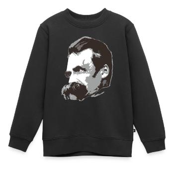Nietzsche (3farbig) - Kinder Premium Organic Sweatshirt - Schwarz - Vorne - AI Model Kid Female (0cm)