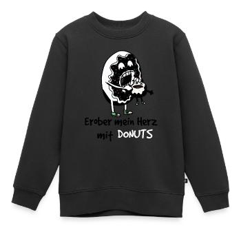 Conquérir mon cœur avec des donuts fantaisie enfants plaisir - Sweat Premium enfant bio - noir - Devant - AI Model Kid Female (0cm)