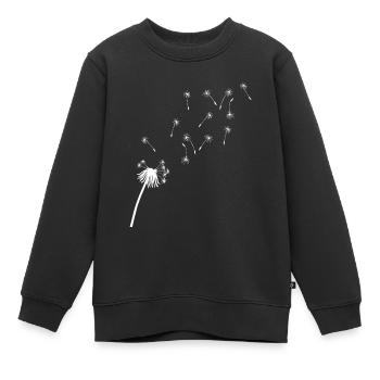 pissenlit - Sweat Premium enfant bio - noir - Devant - AI Model Kid Female (0cm)