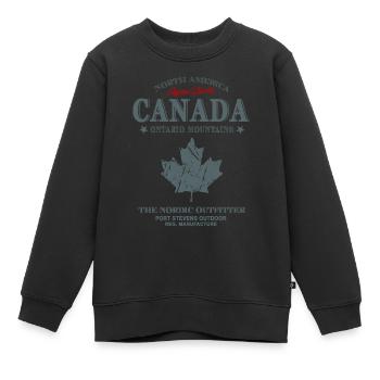 Canada -Maple Leaf - Kinder Premium Organic Sweatshirt - Schwarz - Vorne - AI Model Kid Female (0cm)