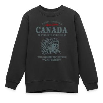 Canada - Indian - Kanada - Indianer - Kinder Premium Organic Sweatshirt - Schwarz - Vorne - AI Model Kid Female (0cm)