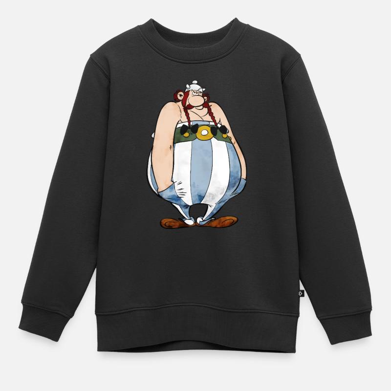 Astérix Obélix mains dans les poches - Sweat Premium enfant bio - noir