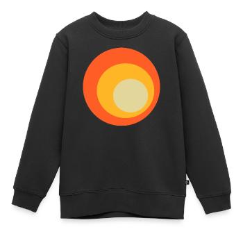 des années 70 cercle motif - Sweat Premium enfant bio - noir - Devant - AI Model Kid Female (0cm)