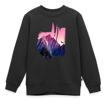 MN JEANS LONDON Mountain - Sweat Premium enfant bio - noir - Devant - AI Model Kid Female (0cm)