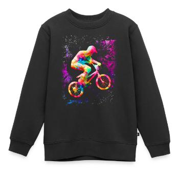 BMX - Coureur de BMX - BMX - Sweat Premium enfant bio - noir - Devant - AI Model Kid Female (0cm)