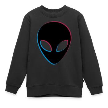 Alien 3D Effekt - Kinder Premium Organic Sweatshirt - Schwarz - Vorne - AI Model Kid Female (0cm)