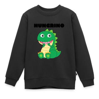 HUNGRINO le dinosaure affamé - Sweat Premium enfant bio - noir - Devant - AI Model Kid Female (0cm)
