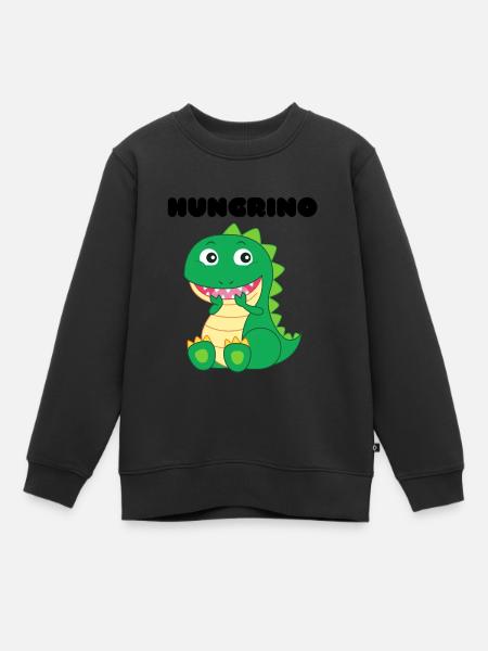 HUNGRINO le dinosaure affamé - Sweat Premium enfant bio - noir