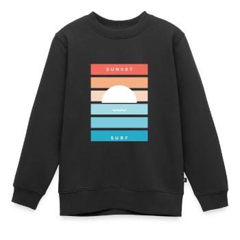 Sunset T-Shirt und Surf Geburtstagsgeschenk - Kinder Premium Organic Sweatshirt - Schwarz - Vorne - AI Model Kid Female (0cm)