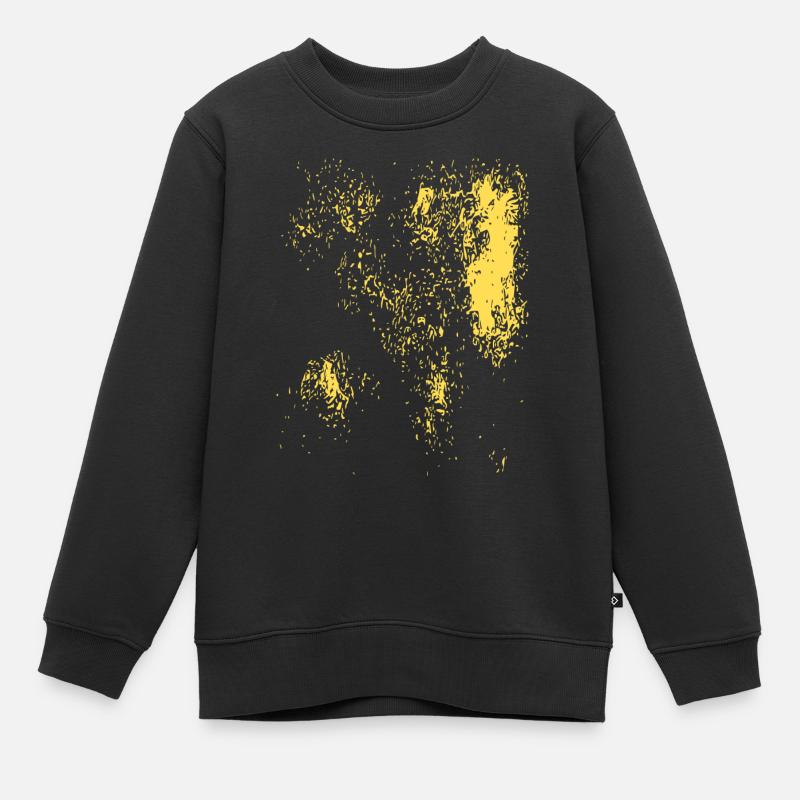 Abstract design / gold / line / pattern - Kids Premium Organic Sweatshirt - black