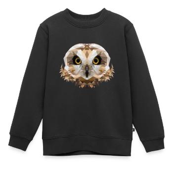 Polygon Sumpfohreule, Eule, Polygon, Tier, Vogel - Kinder Premium Organic Sweatshirt - Schwarz - Vorne - AI Model Kid Female (0cm)