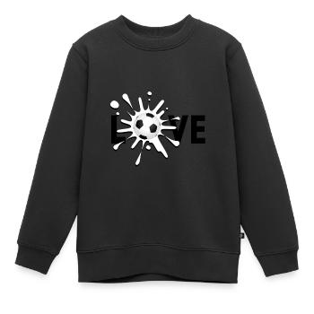 LOVE FOOTBALL - SOCCER LOVE - SOCCER - SOCCER - Sweat Premium enfant bio - noir - Devant - AI Model Kid Female (0cm)