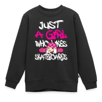 Cadeau de skateboard - Sweat Premium enfant bio - noir - Devant - AI Model Kid Female (0cm)