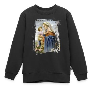 Holly Mary Maria Madonna Mariana Jungfrau Maria - Kinder Premium Organic Sweatshirt - Schwarz - Vorne - AI Model Kid Female (0cm)