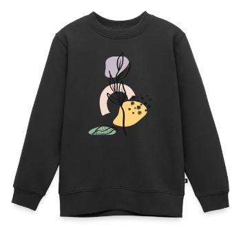 Nature Color Plant - Sweat Premium enfant bio - noir - Devant - AI Model Kid Female (0cm)