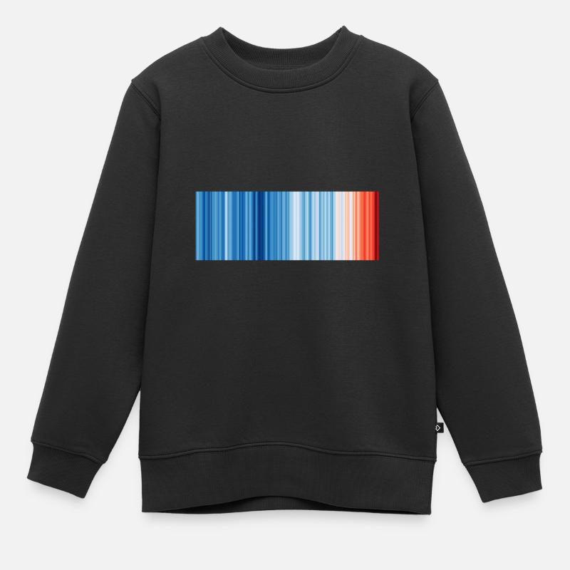 Warming Stripes illustrating the global warming - Sweat Premium enfant bio - noir
