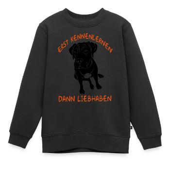 Erst Kennenlernen - Dann Liebhaben - Kinder Premium Organic Sweatshirt - Schwarz - Vorne - AI Model Kid Female (0cm)