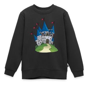 Ritterburg Schloss Ritter Burg - Kinder Premium Organic Sweatshirt - Schwarz - Vorne - AI Model Kid Female (0cm)