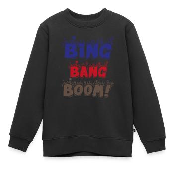BING BANG BOOM - Kinder Premium Organic Sweatshirt - Schwarz - Vorne - AI Model Kid Female (0cm)