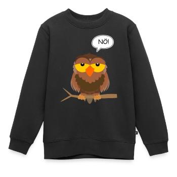 Eule Nö Nein Neinsager Kein Bock Faul Lustlos - Kinder Premium Organic Sweatshirt - Schwarz - Vorne - AI Model Kid Female (0cm)
