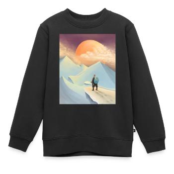 Thor se rend à Jotunheim - Sweat Premium enfant bio - noir - Devant - AI Model Kid Female (0cm)