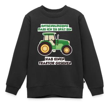 Hab einen Traktor gesehen - Kinder Premium Organic Sweatshirt - Schwarz - Vorne - AI Model Kid Female (0cm)