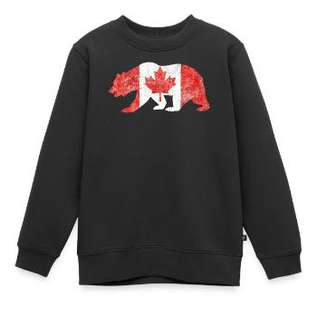 Kanada Souvenir - Kanada Flagge in Bären-Umrissen - Kinder Premium Organic Sweatshirt - Schwarz - Vorne - AI Model Kid Female (0cm)