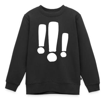 Point d’exclamation - signe de ponctuation - Sweat Premium enfant bio - noir - Devant - AI Model Kid Female (0cm)