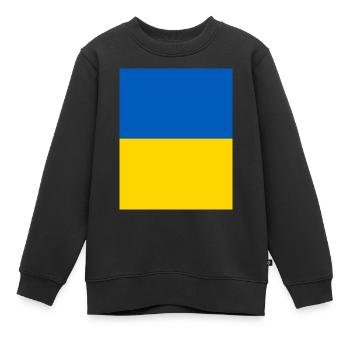 Ukraine - Sweat Premium enfant bio - noir - Devant - AI Model Kid Female (0cm)
