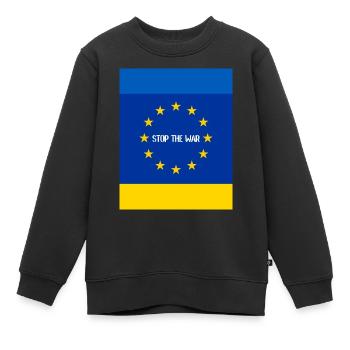 Ukraine - Sweat Premium enfant bio - noir - Devant - AI Model Kid Female (0cm)